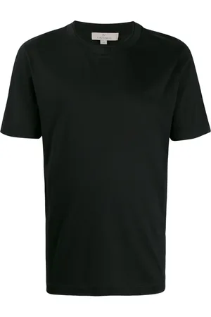CANALI Top, Herre, Sort, L, Bomuld, Italiensk bomulds T-shirt