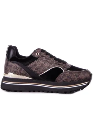 Liu Jo Sko, Dame, Brun, 37 EU, Læder, Sporty Læder Sneakers med Fløjlsdetaljer
