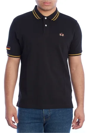 La Martina Top, Herre, Sort, XL, Bomuld, Regular Fit Kortærmet Polo