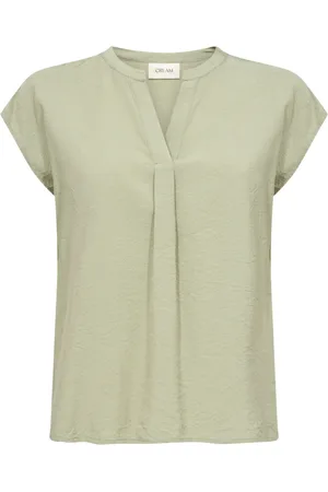 Cream Bluser & Skjorter, Dame, Grøn, 3XL, Bomuld, Kortærmet Bluse Te