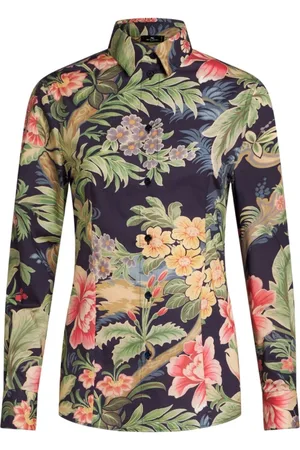 Etro Bluser & Skjorter, Dame, Flerfarvet, S, Bomuld, Blomstret skjorte med knapper