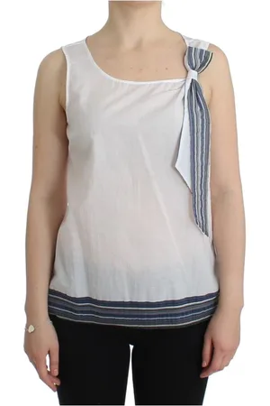 ERMANNO SCERVINO Top, Dame, Hvid, M, Bomuld, Bow Top med lynlåslukning