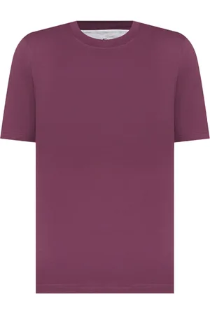 Brunello Cucinelli Top, Herre, Lilla, L, Bomuld, Basic Fit T-shirt