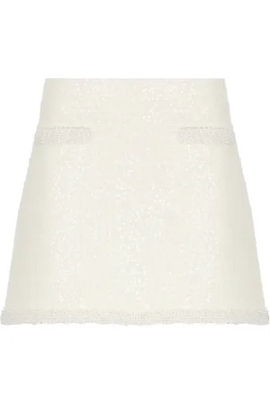 Self-Portrait Shorts, Dame, , 2XS, Polyester, Ivory Pearl Pocket Skirt