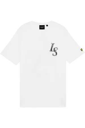 Lyle & Scott Top, Herre, Hvid, XL, Bomuld, Emblem T-shirt