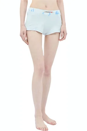 Diesel Shorts, Dame, Blå, M, Bomuld, Panelerede Stretch-Jersey Shorts