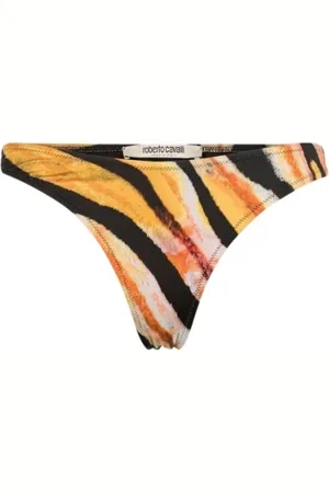 Roberto Cavalli Badetøj, Dame, Flerfarvet, XL, Bikinitrusser med zebraprint, medium dækning