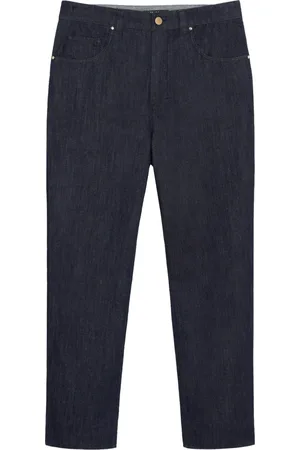 Max Mara Jeans, Dame, Blå, XS, Bomuld, Slim-fit Jeans