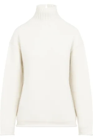 Bottega Veneta Strik, Dame, Hvid, S, Cashmere, Hvid Cashmere Sweater