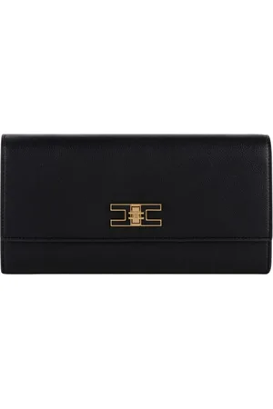 Elisabetta Franchi Taske, Dame, Sort, ONE SIZE, Uld, Rektangulær Eco Leather Chain Clutch