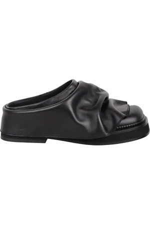 The Attico Sko, Dame, Sort, 38 EU, Læder, Square Toe Leather Slip-On Sandaler