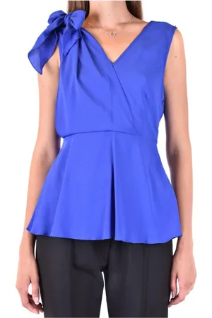 Sportmax Top, Dame, Blå, 2XS, Ærmeløs Fashion Top