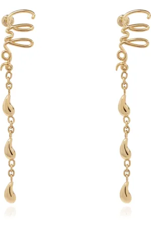 Chloé Tilbehør, Dame, Gul, ONE SIZE, Uld, Iconic Dangling Earrings