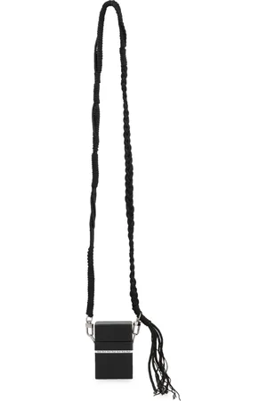Rhude Taske, Herre, Sort, ONE SIZE, Læder, Læder Crossbody Taske med Magnetisk Lukning