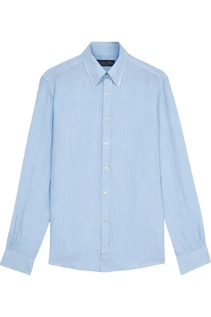 Brooks Brothers Skjorte, Herre, Blå, 2XL, Lyseblå Casual Skjorte med Knapper