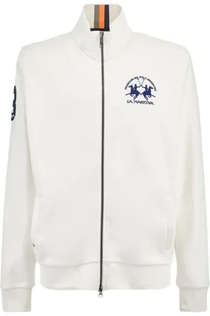 La Martina Sweathshirts & Hoodies, Herre, Hvid, XL, Bomuld, Bomulds Sweater med Lynlås