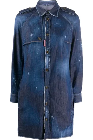 Dsquared2 Kjole, Dame, Blå, 2XS, Skjortekjole