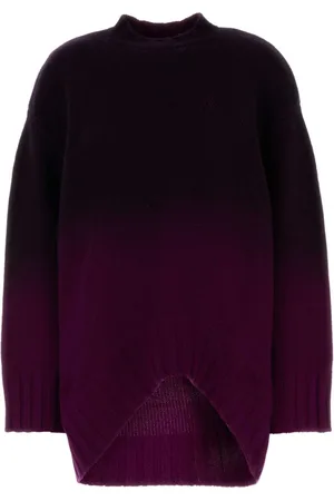 The Attico Strik, Dame, Lilla, 3XS, Uld, Lilla Uldblanding Sweater