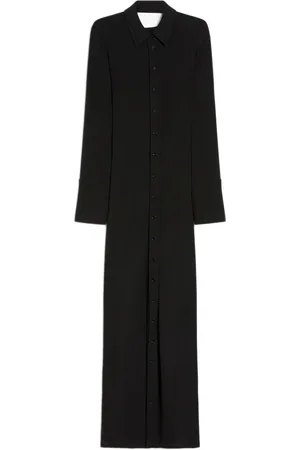 Sportmax Kjole, Dame, Sort, XS, Sort, knæppet kjole med åben ryg