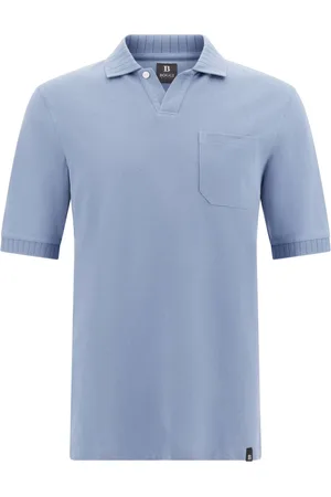 Boggi Milano Top, Herre, Blå, XL, Bomuld, Cotton Piqué Polo Shirt