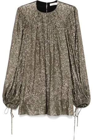 Chloé Kjole, Dame, Brun, S, Uld, Black Gold Blouse