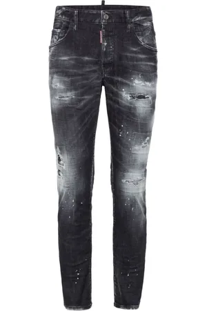 Dsquared2 Jeans, Herre, Sort, M, Denim, Distressed Skinny Cut Denim Jeans