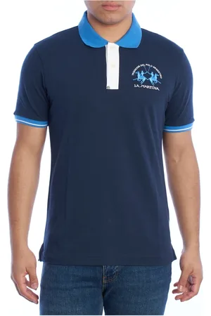 La Martina Top, Herre, Blå, S, Bomuld, Short Sleeve Polo Shirt