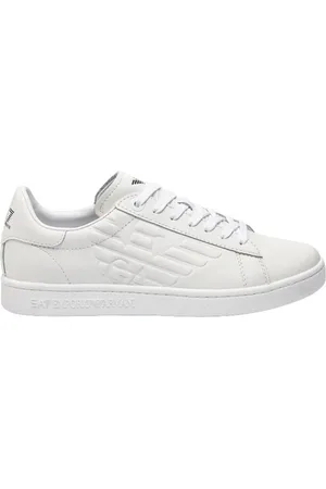 EA7 Sko, Herre, Hvid, 42 EU, Læder, Casual Læder Sneakers