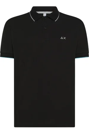sun68 Top, Herre, Sort, M, Bomuld, Sort poloshirt med krave detalje
