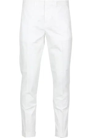 FAY Bukser, Herre, Hvid, W33, Bomuld, Slim-fit Capri Bukser
