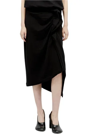 DRIES VAN NOTEN Nederdel, Dame, Sort, XS, Bomuld, Cotton Midi Skirt