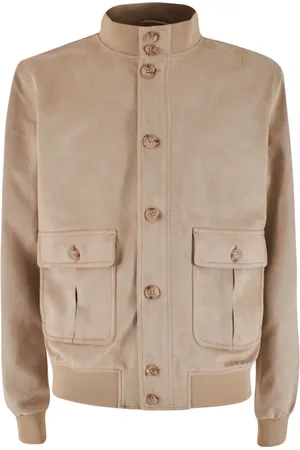 YES ZEE BY ESSENZA Jakke, Herre, Brun, M, Uld, Beige Herrejakke Med Knaplukning