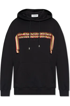 Lanvin Sweathshirts & Hoodies, Herre, Sort, XL, Bomuld, Hoodie med logo