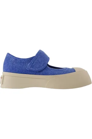 Marni Sko, Dame, Blå, 36 EU, Bomuld, Platform Sneakers med Rem