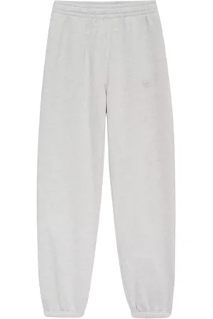 ANINE BING Bukser, Dame, Grå, M, Bomuld, Grå Sweatpants Løs Pasform Broderet Logo