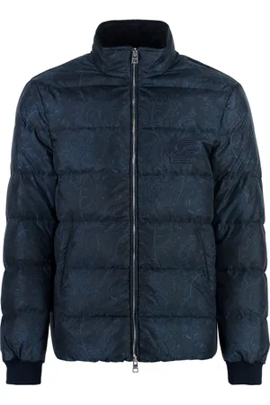 Etro Jakke, Herre, Blå, M, Paisley Print Dunjakke
