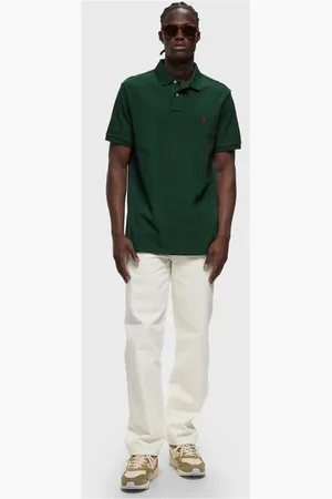 Ralph Lauren Top, Herre, Grøn, XL, Bomuld, Polo Kortærmet College Grøn