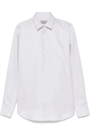 CANALI Skjorte, Herre, Grå, 4XL, Bomuld, Bomuldsskjorte med mikro-mønster design