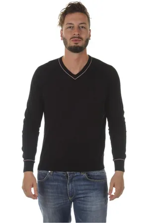 Emporio Armani Strik, Herre, Sort, M, Bomuld, Hyggelig Striktrøje