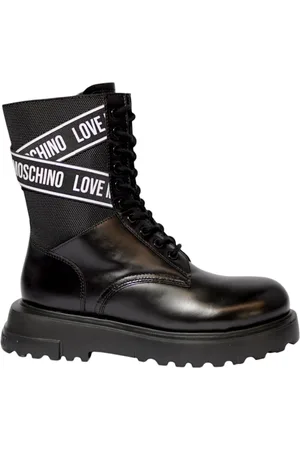 Moschino Sko, Dame, Sort, 37 EU, Uld, Snørestøvler