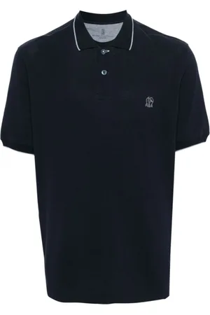 Brunello Cucinelli Top, Herre, Blå, XL, Polo Shirt