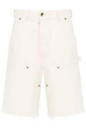 Maison Margiela Shorts, Herre, Hvid, W33, Denim, Hvide denimshorts med rå kant