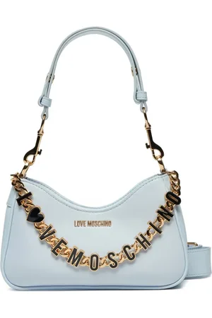 Moschino Taske, Dame, Blå, ONE SIZE, Uld, Elegante Tasker med Logo Detaljer