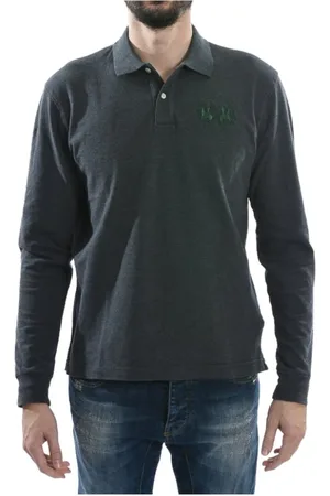 La Martina Top, Herre, Grå, XL, Charcoal Langærmet Polo Shirt