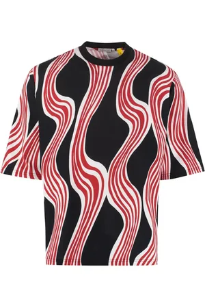 Moncler Top, Herre, Hvid, M, Bomuld, Bomulds T-shirt med farveblok-effekt