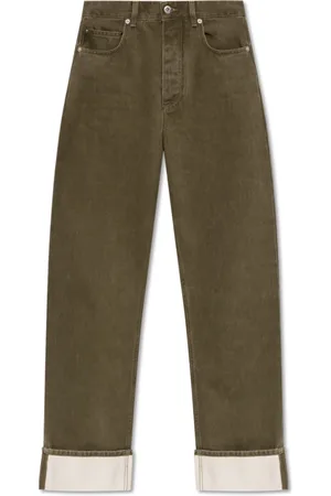 Bottega Veneta Jeans, Dame, Grøn, 3XS, Bomuld, Højtaljede jeans