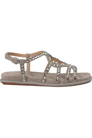 Alma en Pena Sko, Dame, Brun, 39 EU, Flad sandal blank rem