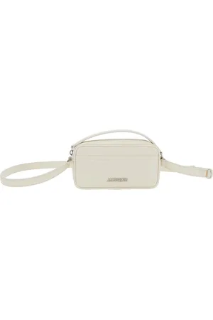 Jacquemus Taske, Herre, Hvid, ONE SIZE, Uld, Hvid Skuldertaske med Logo Skrift