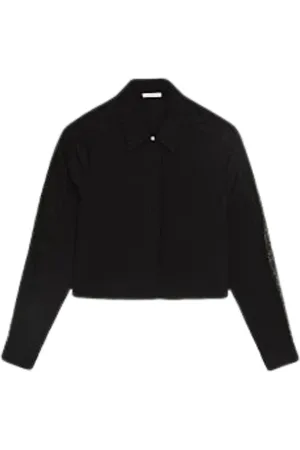 Patrizia Pepe Bluser & Skjorter, Dame, Sort, S, Uld, Sort Blonde Skjorte Afslappet Pasform