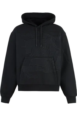 Burberry Sweathshirts & Hoodies, Herre, Sort, XL, Bomuld, Ribstrikket Bomuldshættetrøje